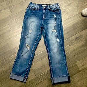 Royalty distressed Ankle high rise jeans comfortable and cute